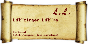 Lézinger Léna névjegykártya